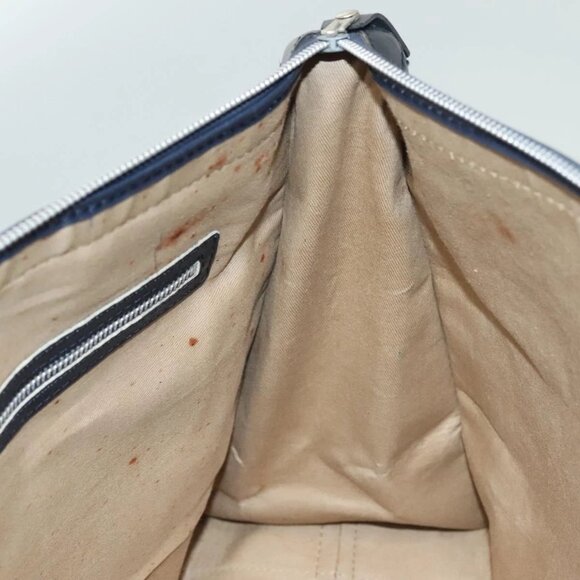 Christian Dior Trotter Canvas Hand Bag Navy Gold Auth 126103 - Picture 11 of 16